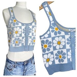 Daisy Cropped Tank Top Sleeveless Sweater Vest Rue21  L